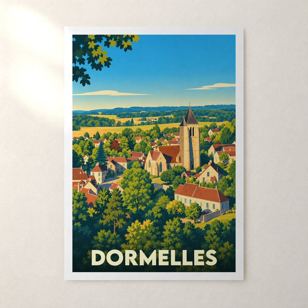 Affiche Dormelles – sans cadre, accrochée au mur