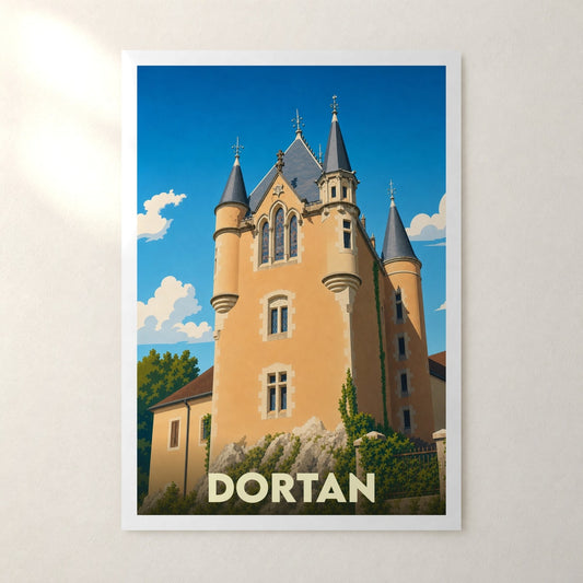 Affiche Dortan – sans cadre, accrochée au mur