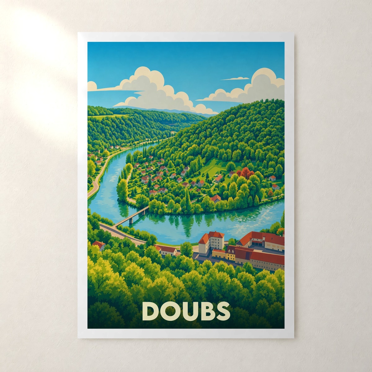 Affiche Doubs – sans cadre, accrochée au mur
