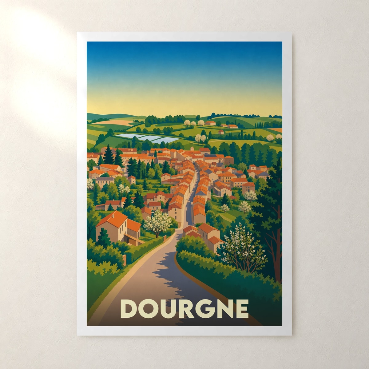 Affiche Dourgne – sans cadre, accrochée au mur