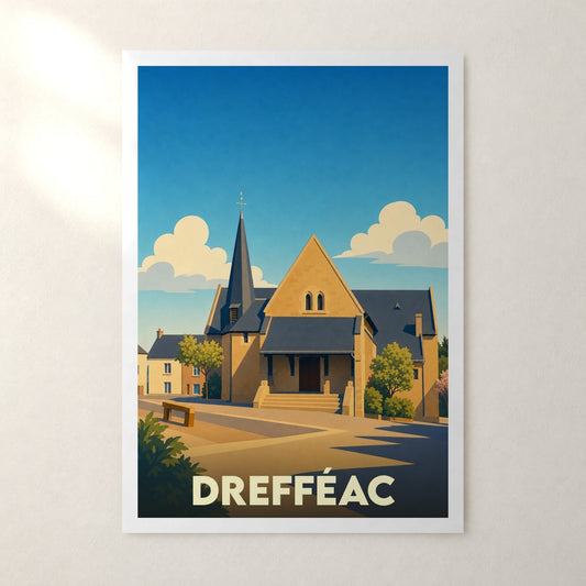 Affiche Drefféac – sans cadre, accrochée au mur