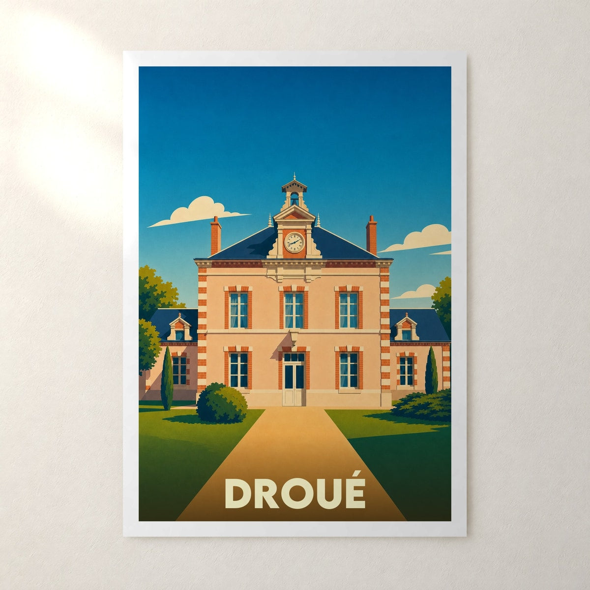 Affiche Droué – sans cadre, accrochée au mur