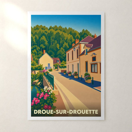 Affiche Droue-sur-Drouette – sans cadre, accrochée au mur
