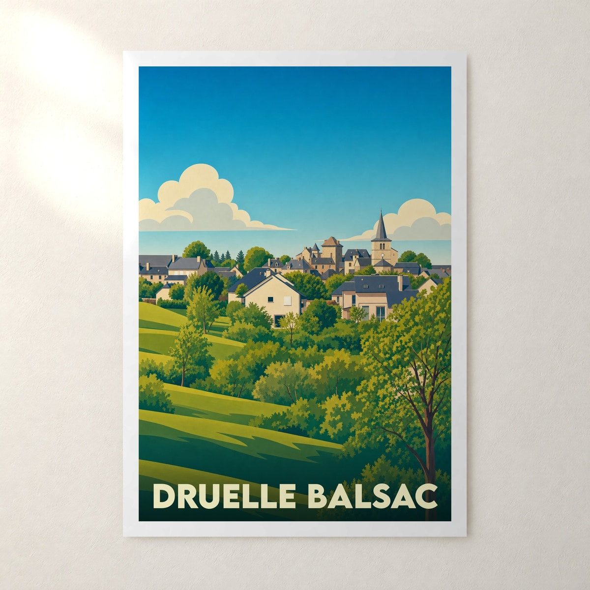 Affiche Druelle Balsac – sans cadre, accrochée au mur