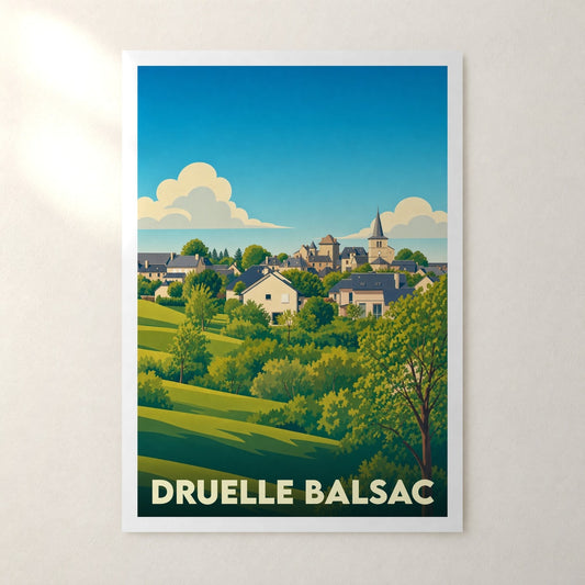 Affiche Druelle Balsac – sans cadre, accrochée au mur