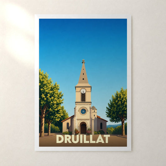 Affiche Druillat – sans cadre, accrochée au mur