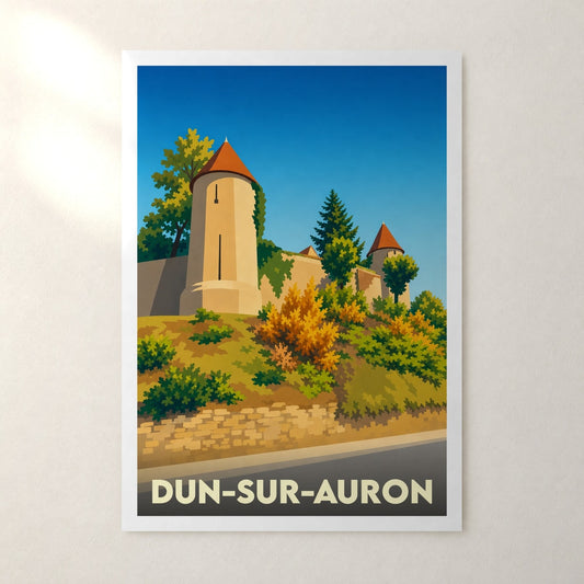 Affiche Dun-sur-Auron – sans cadre, accrochée au mur