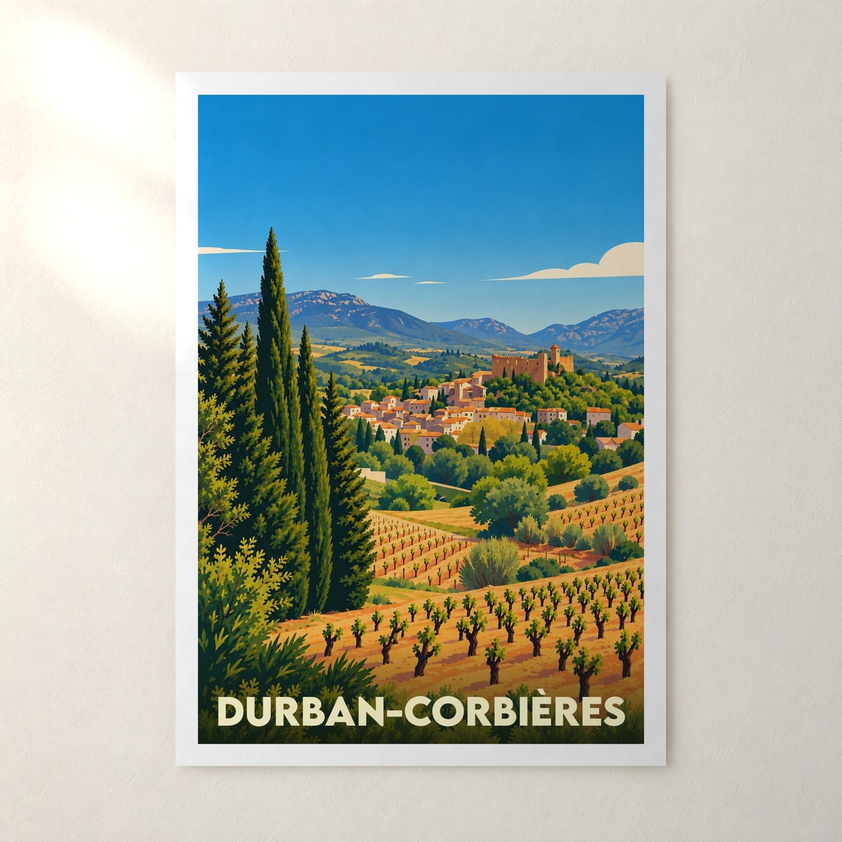 Affiche Durban-Corbières – sans cadre, accrochée au mur