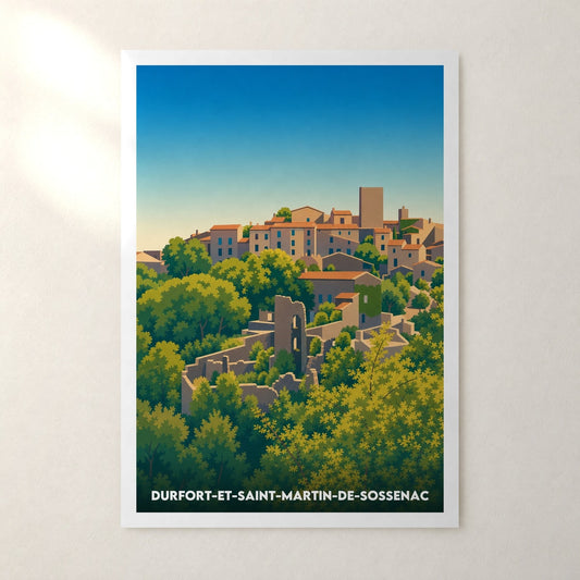 Affiche Durfort-et-Saint-Martin-de-Sossenac – sans cadre, accrochée au mur