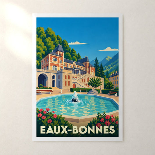Affiche Eaux-Bonnes – sans cadre, accrochée au mur