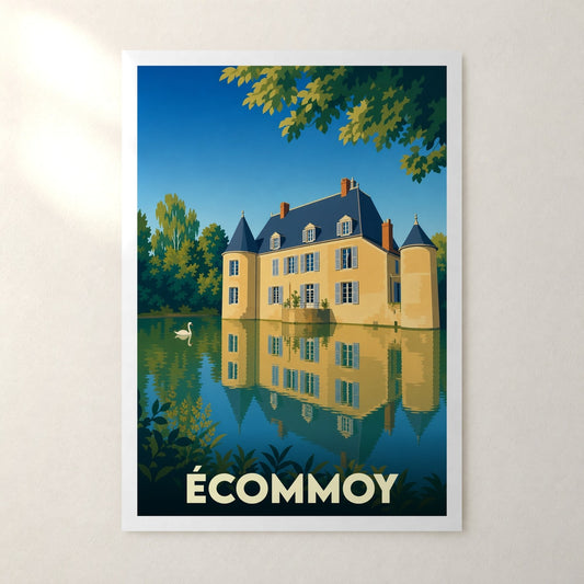 Affiche Écommoy – sans cadre, accrochée au mur