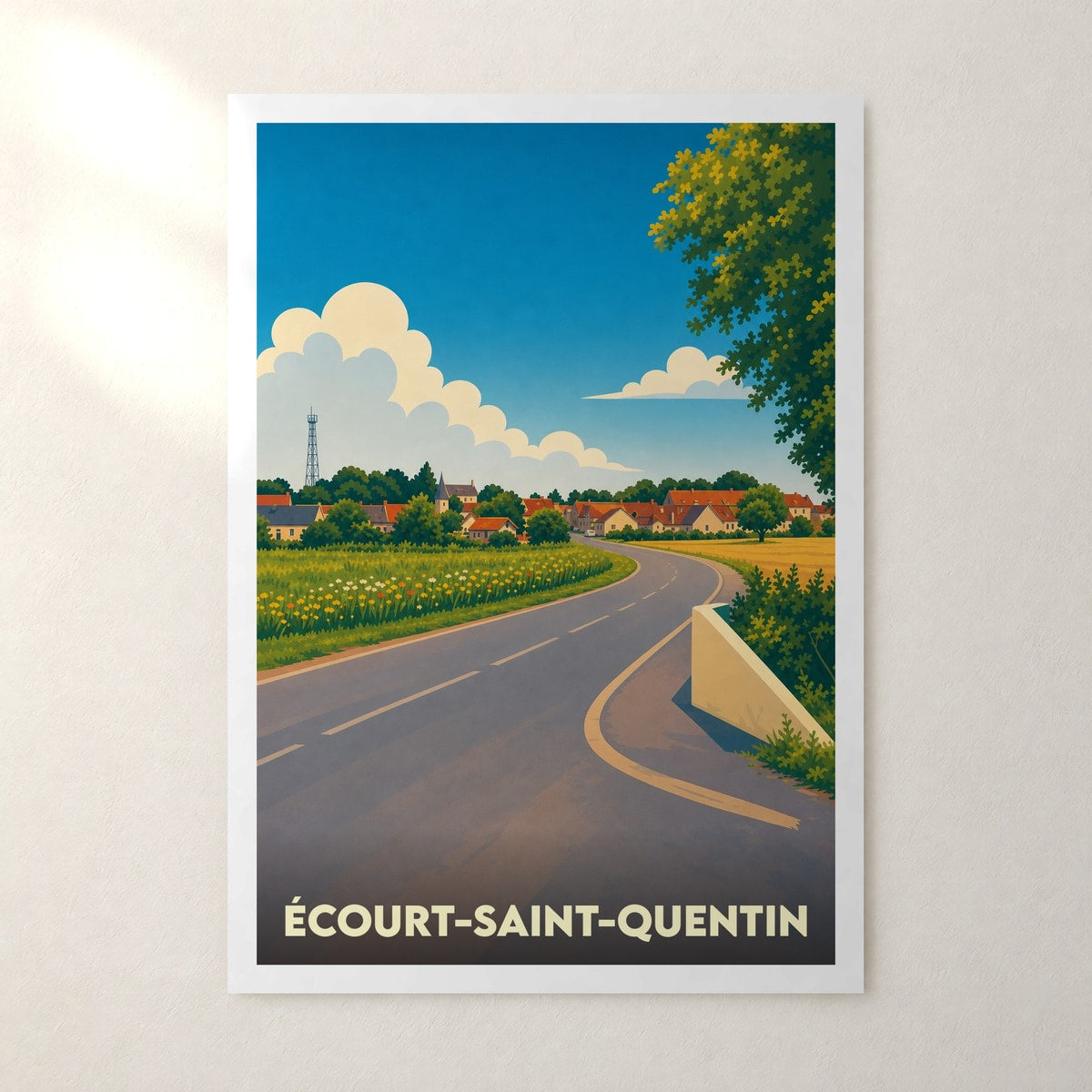 Affiche Écourt-Saint-Quentin – sans cadre, accrochée au mur