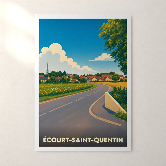 Affiche Écourt-Saint-Quentin – sans cadre, accrochée au mur