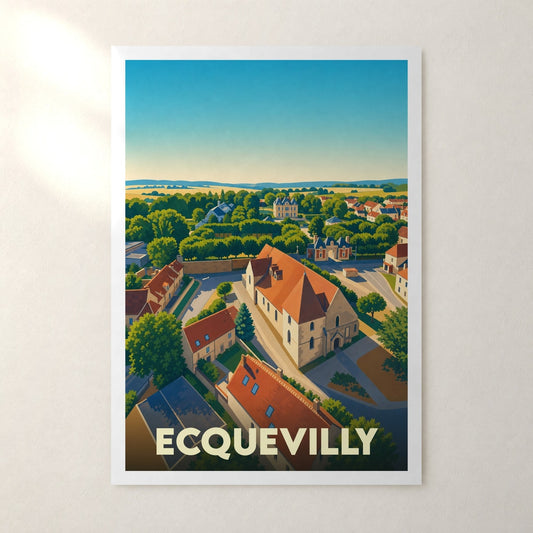 Affiche Ecquevilly – sans cadre, accrochée au mur