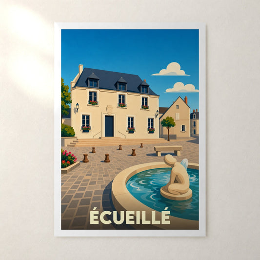 Affiche Écueillé – sans cadre, accrochée au mur