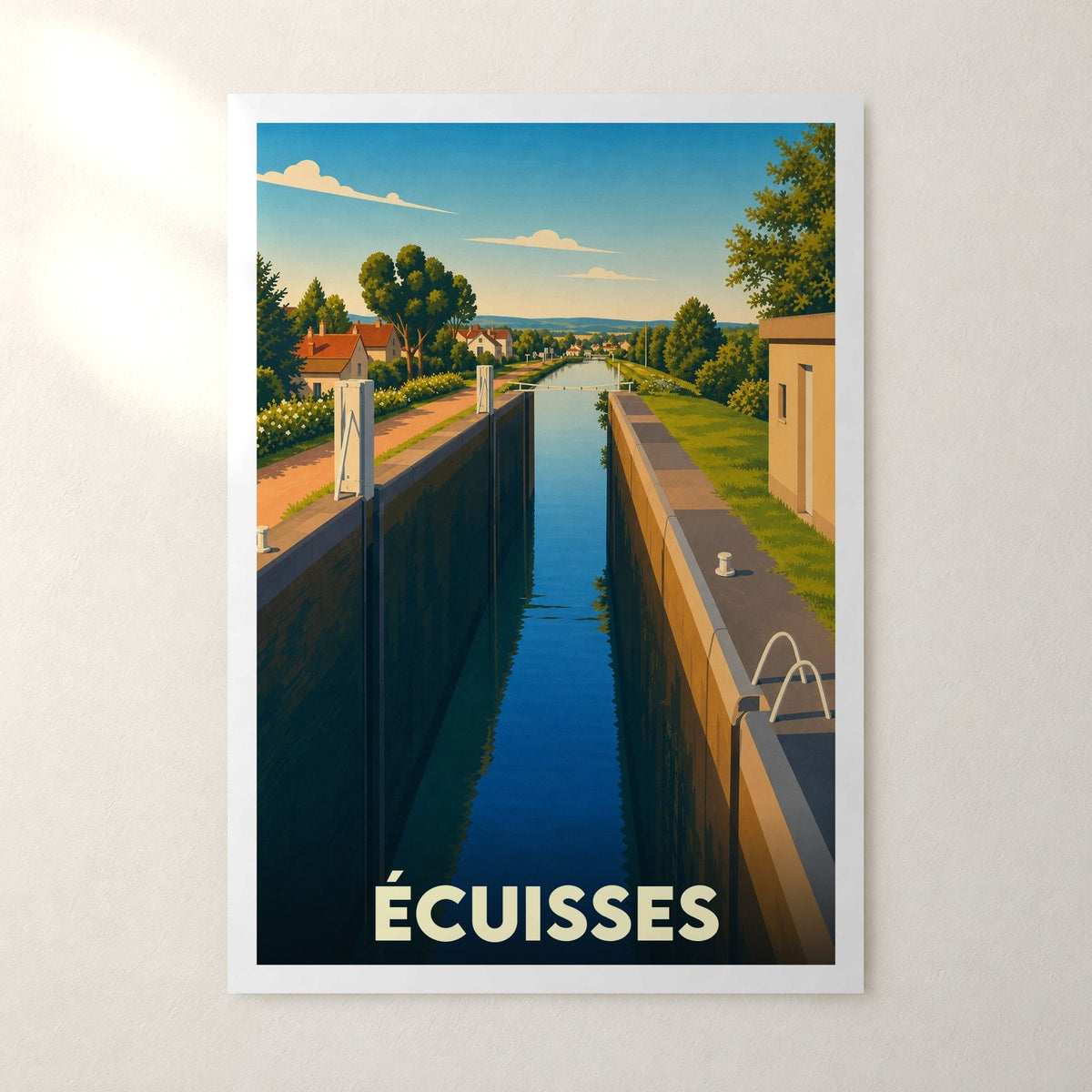 Affiche Écuisses – sans cadre, accrochée au mur