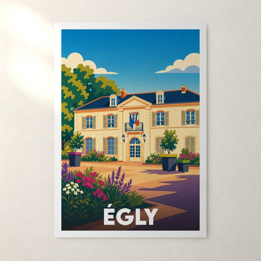 Affiche Égly – sans cadre, accrochée au mur