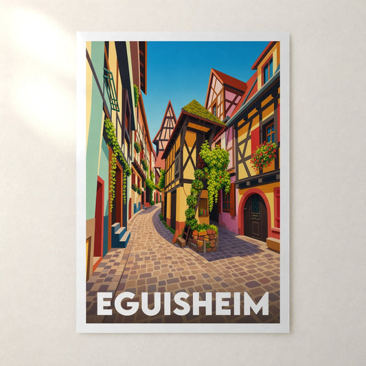 Affiche Eguisheim – sans cadre, accrochée au mur