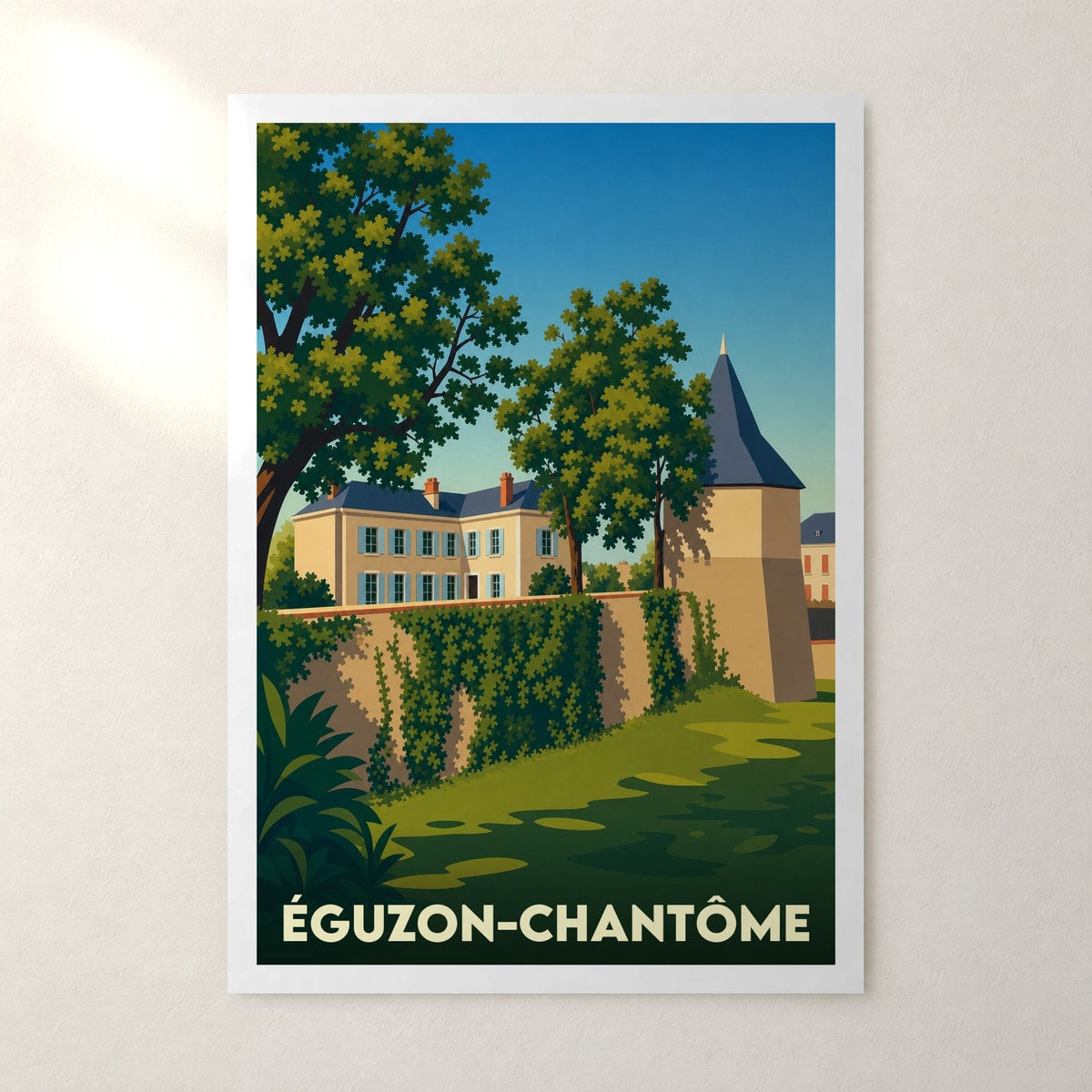 Affiche Éguzon-Chantôme – sans cadre, accrochée au mur