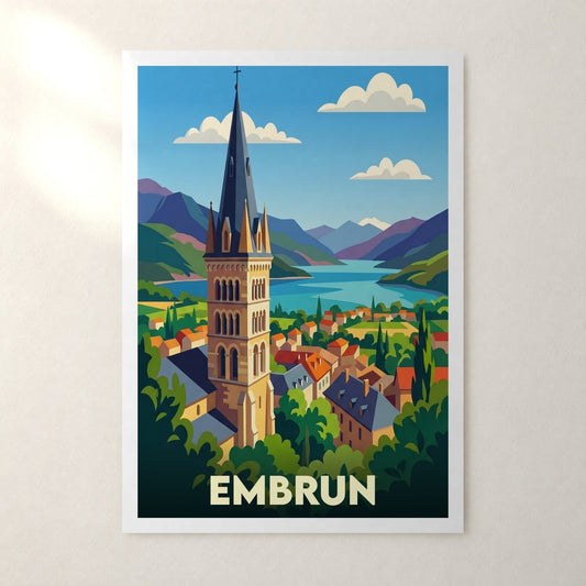 Affiche Embrun – sans cadre, accrochée au mur