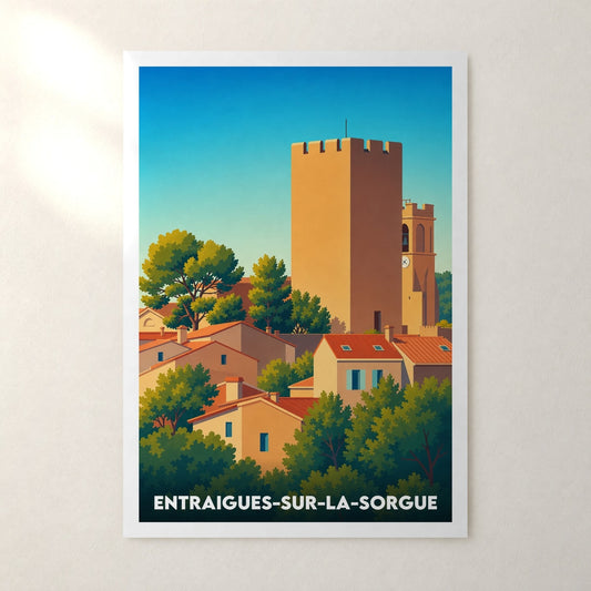 Affiche Entraigues-sur-la-Sorgue – sans cadre, accrochée au mur