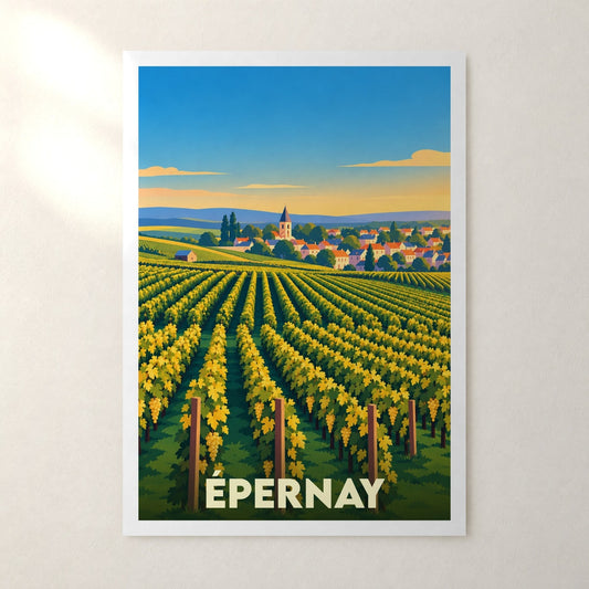 Affiche Épernay – sans cadre, accrochée au mur