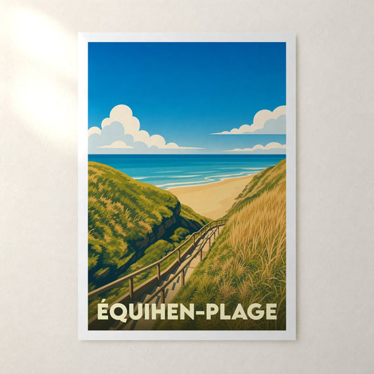Affiche Équihen-Plage – sans cadre, accrochée au mur
