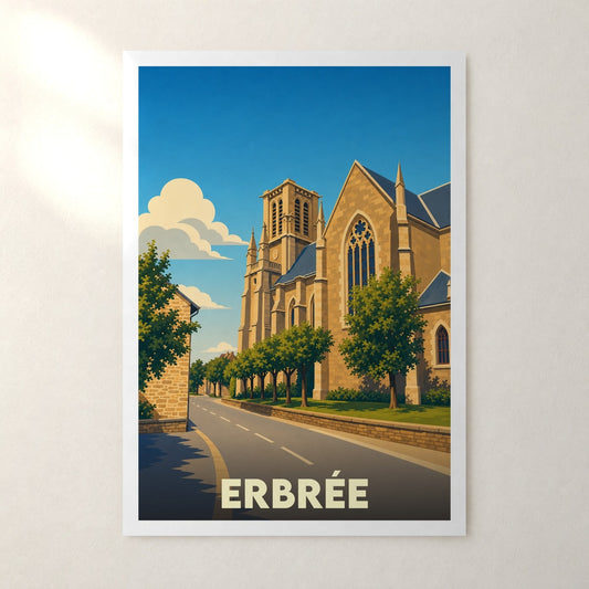 Affiche Erbrée – sans cadre, accrochée au mur