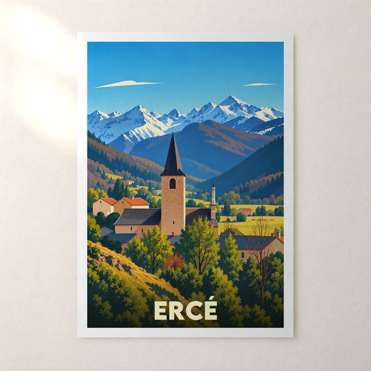 Affiche Ercé – sans cadre, accrochée au mur