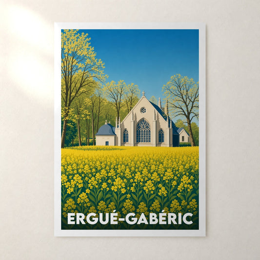 Affiche Ergué-Gabéric – sans cadre, accrochée au mur