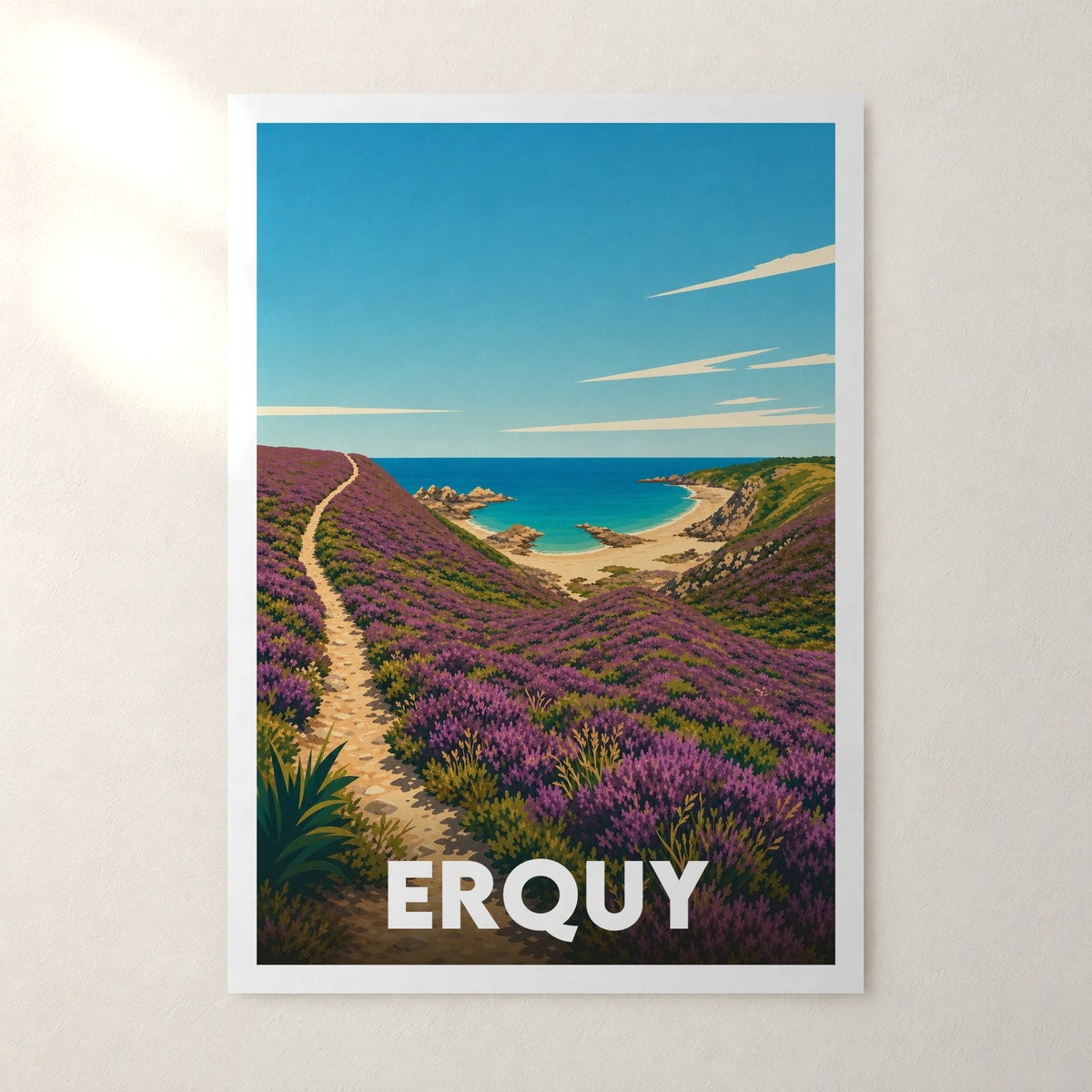 Affiche Erquy – sans cadre, accrochée au mur