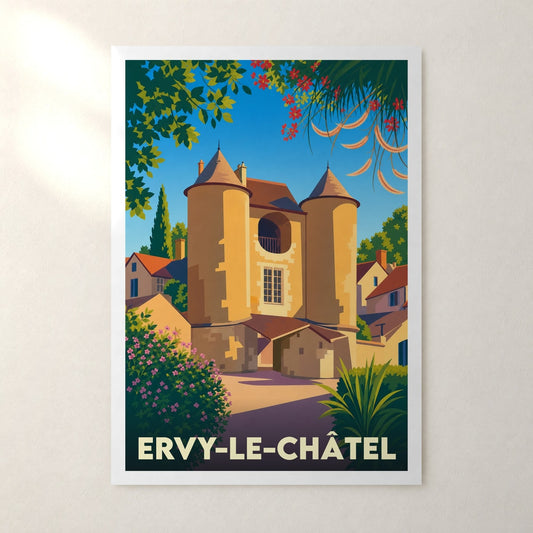 Affiche Ervy-le-Châtel – sans cadre, accrochée au mur