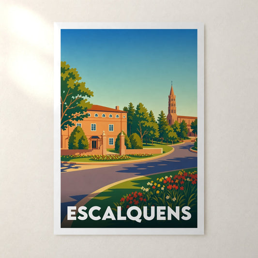 Affiche Escalquens – sans cadre, accrochée au mur
