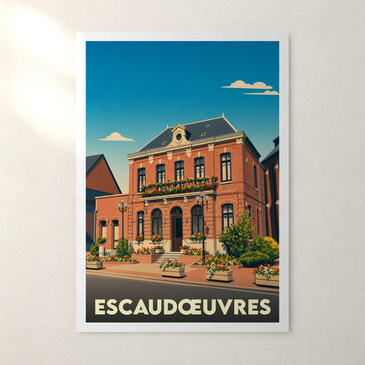 Affiche Escaudœuvres – sans cadre, accrochée au mur