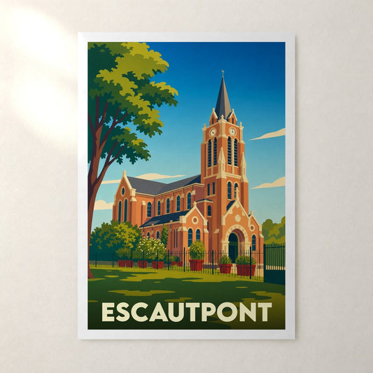 Affiche Escautpont – sans cadre, accrochée au mur