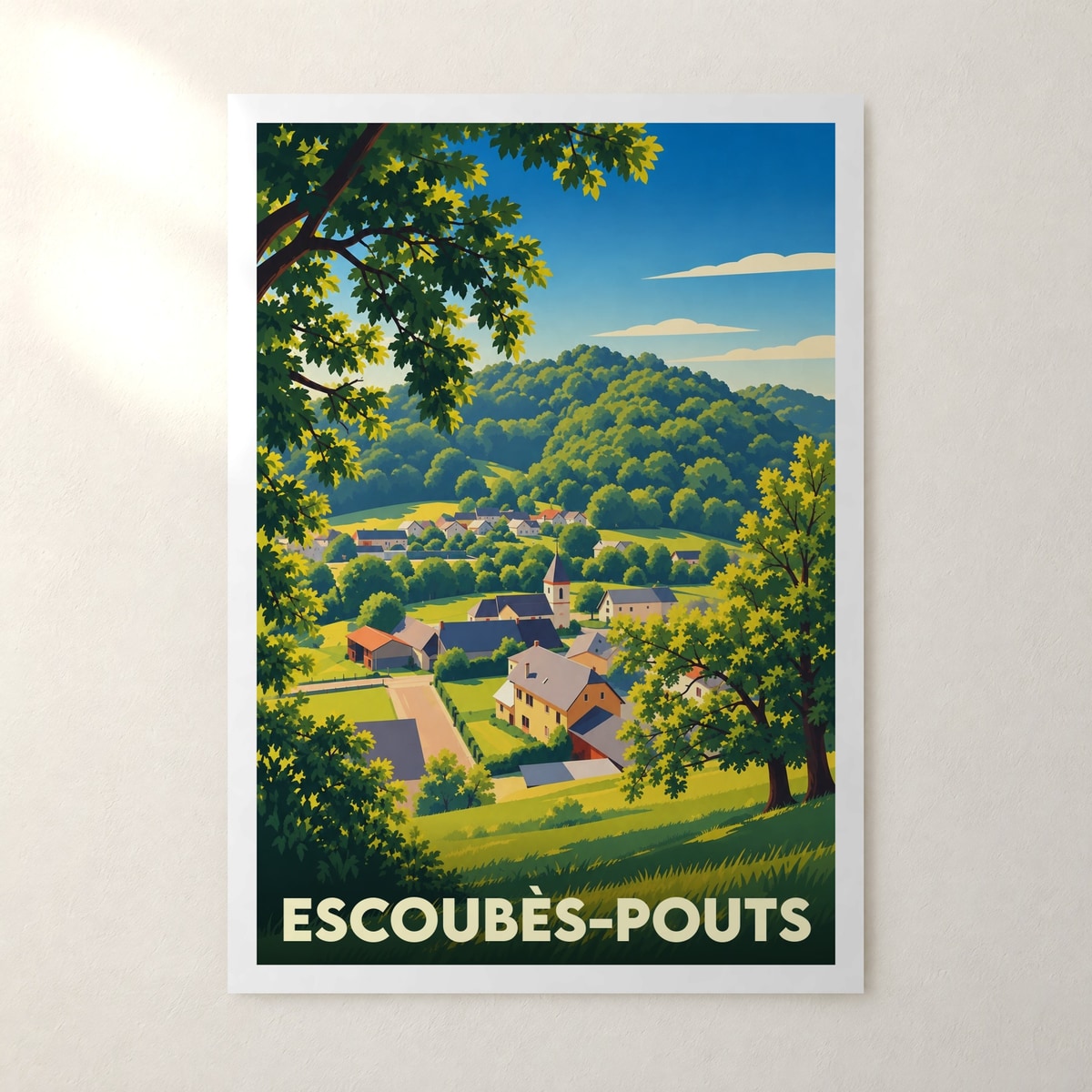 Affiche Escoubès-Pouts – sans cadre, accrochée au mur