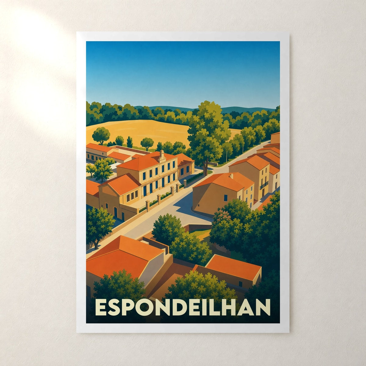 Affiche Espondeilhan – sans cadre, accrochée au mur