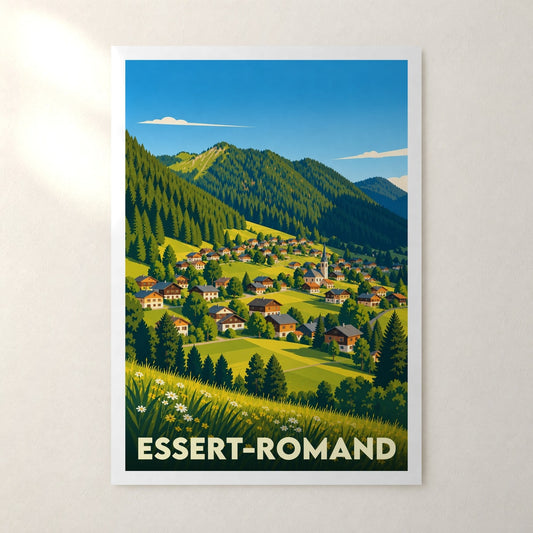 Affiche Essert-Romand – sans cadre, accrochée au mur