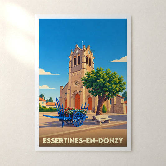 Affiche Essertines-en-Donzy – sans cadre, accrochée au mur