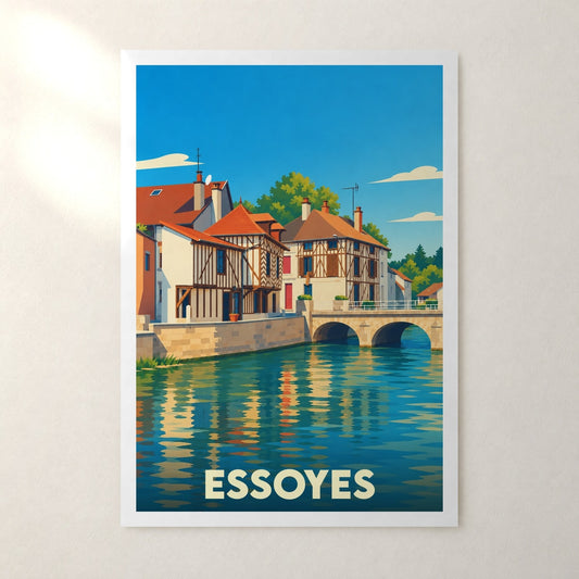 Affiche Essoyes – sans cadre, accrochée au mur
