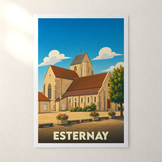 Affiche Esternay – sans cadre, accrochée au mur