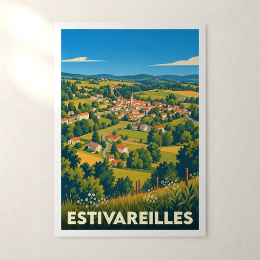 Affiche Estivareilles (Loire) – sans cadre, accrochée au mur