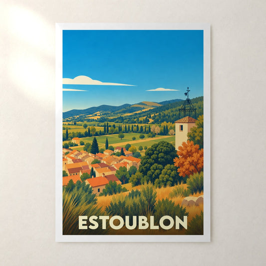 Affiche Estoublon – sans cadre, accrochée au mur