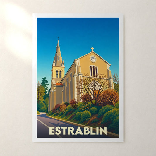 Affiche Estrablin – sans cadre, accrochée au mur