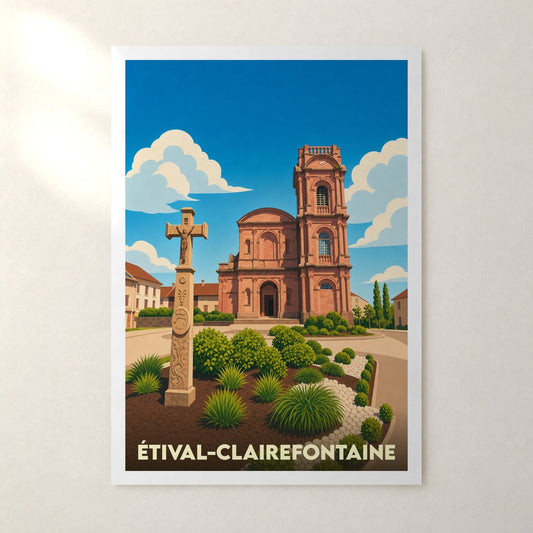 Affiche Étival-Clairefontaine – sans cadre, accrochée au mur