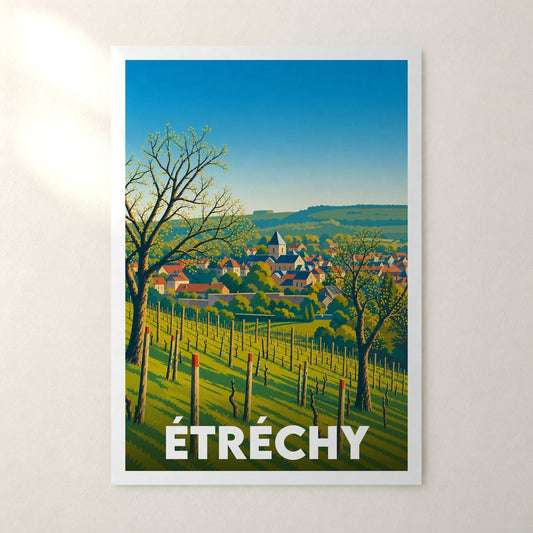 Affiche Étréchy – sans cadre, accrochée au mur
