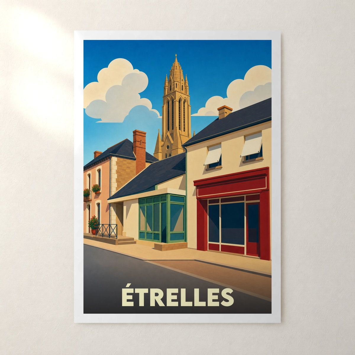 Affiche Étrelles – sans cadre, accrochée au mur