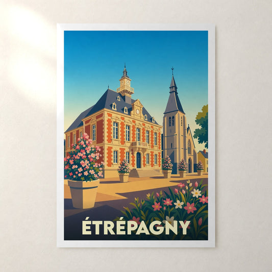 Affiche Étrépagny – sans cadre, accrochée au mur