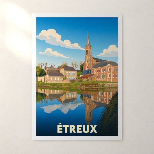 Affiche Étreux – sans cadre, accrochée au mur