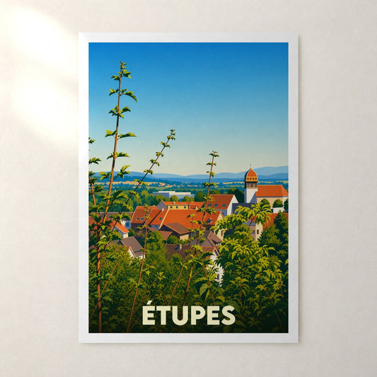 Affiche Étupes – sans cadre, accrochée au mur